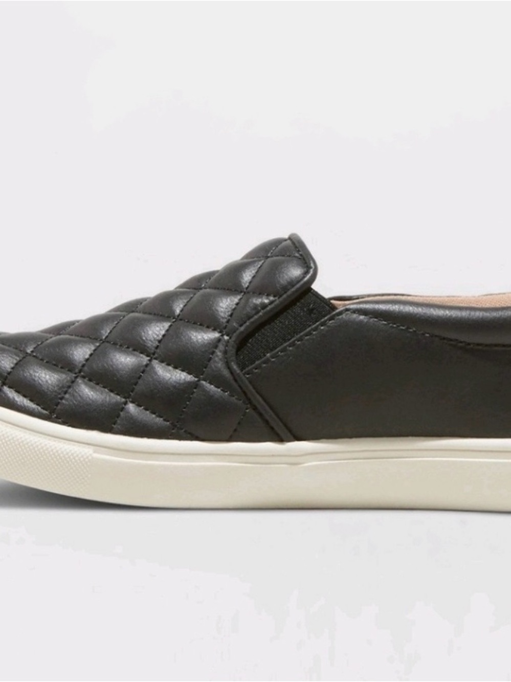 Target Quilted Slip-On Loafers in Black and White